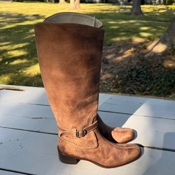 Charles David Tan Leather Knee-High Boots – Size 7 - Picture 4 of 13